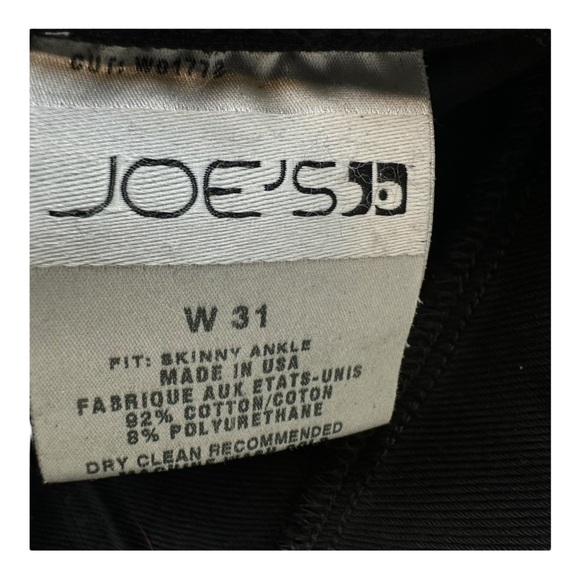 Joe’s Women’s 31 Jet Black Skinny Jeans Ankle Rocker Emo Grunge Punk Rock Casual - Picture 4 of 16